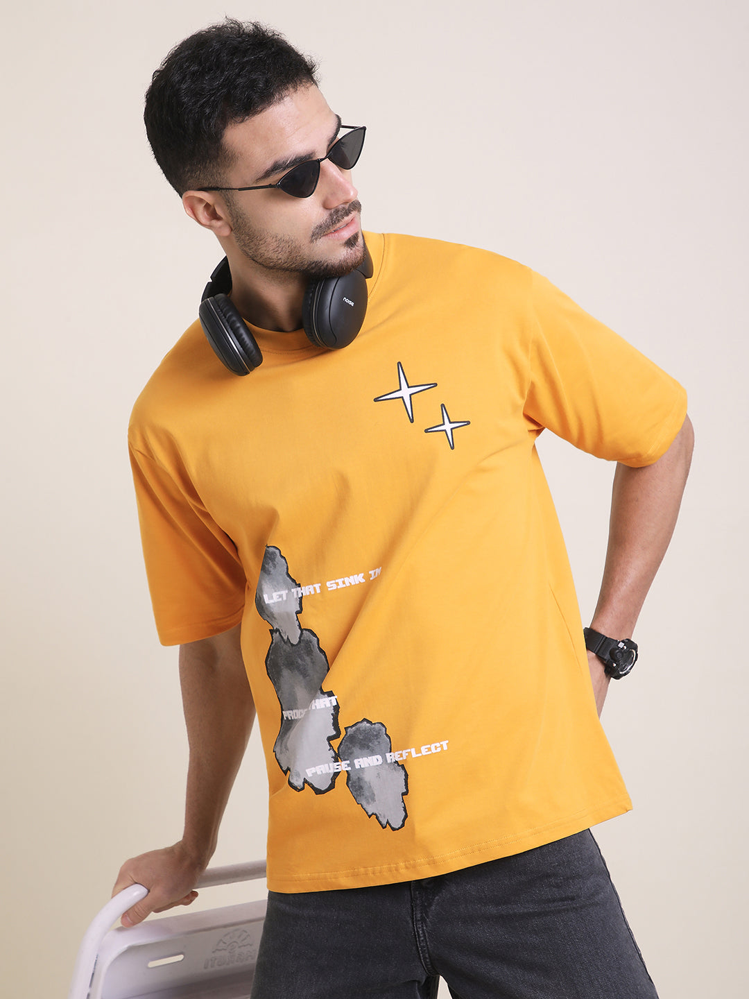 Mens Half Sleeve Round Neck Printed Oversized Fit Tshirts