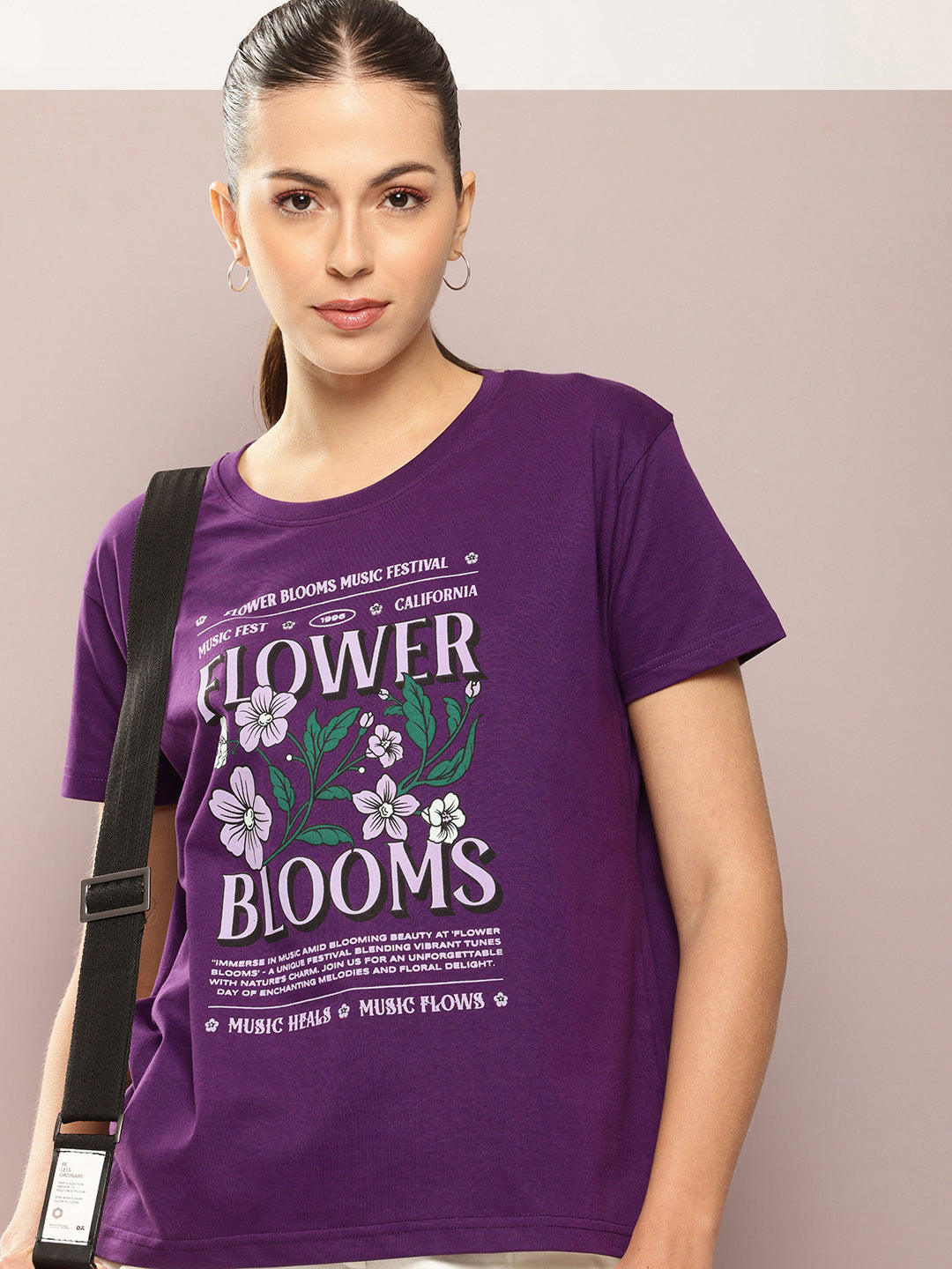Womens Half Sleeve Round Neck Printed Boxy Fit Tshirts