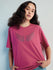 Womens Stud Detailed Oversized Round Neck Tshirt 