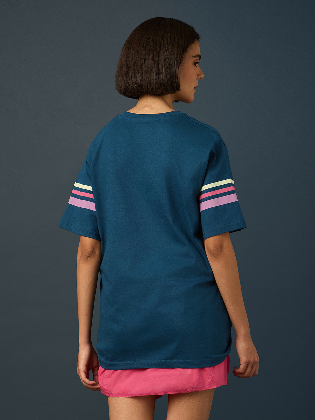 Womens Short Sleeve Printed Oversized Fit Tshirt 