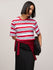 Womens Striped Oversized Fit Cotton T-Shirt