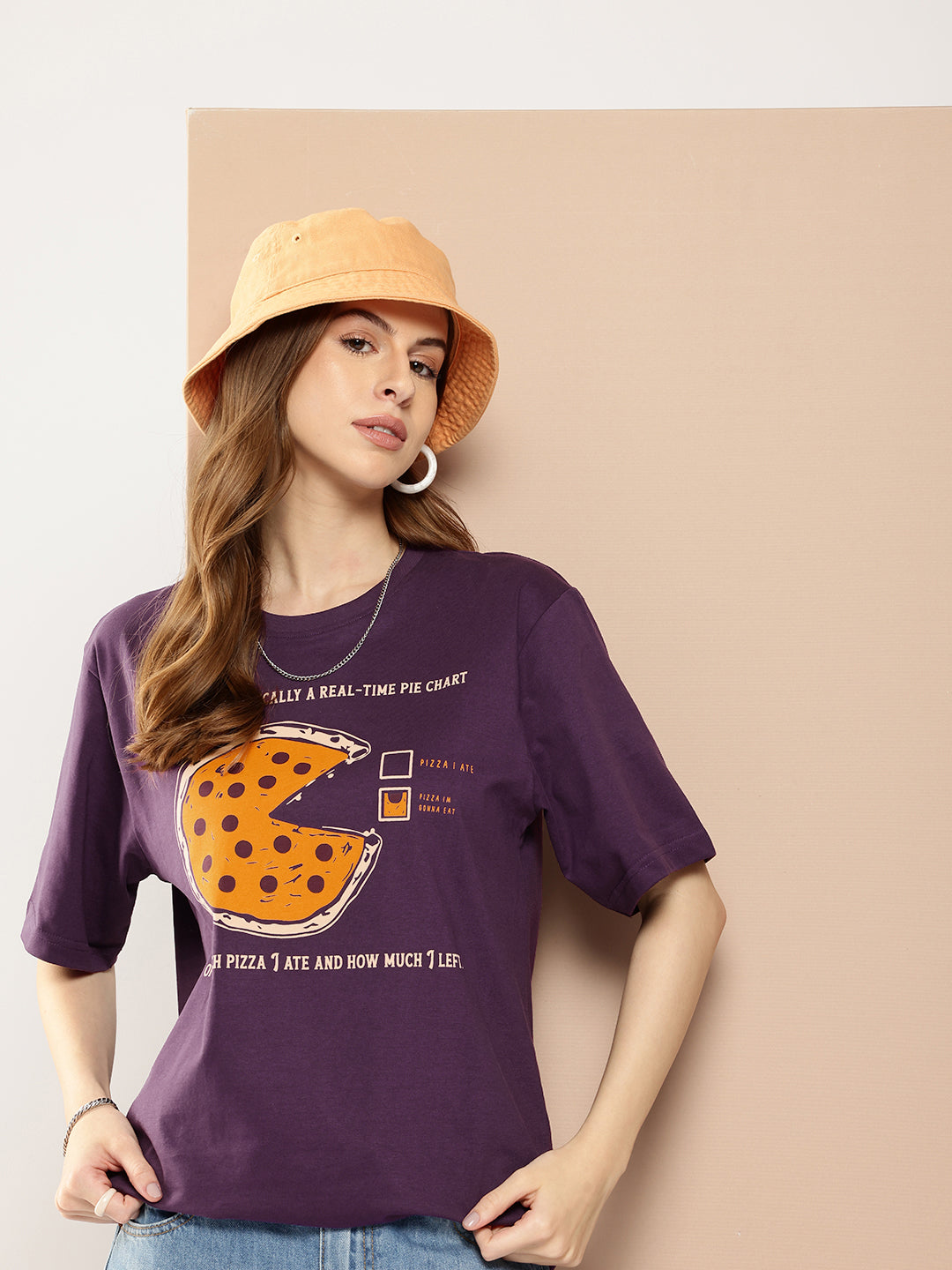 Womens Half Sleeve Round Neck Printed Oversized Fit Tshirts