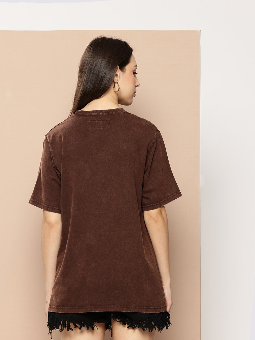 Womens Half Sleeve Round Neck Printed Oversized Fit Tshirts