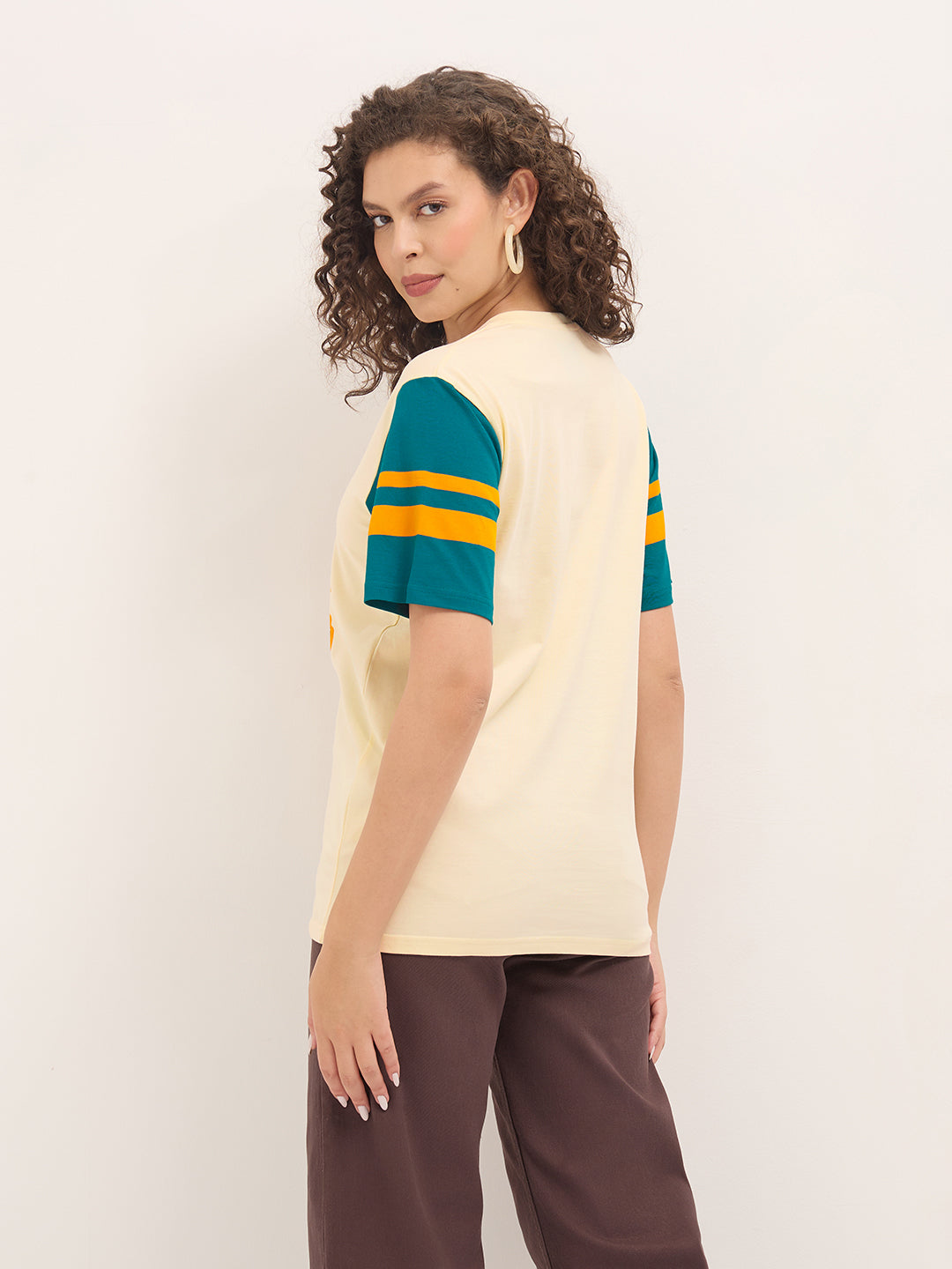 Womens Half Sleeve V-Neck Printed Oversized Fit Tshirts