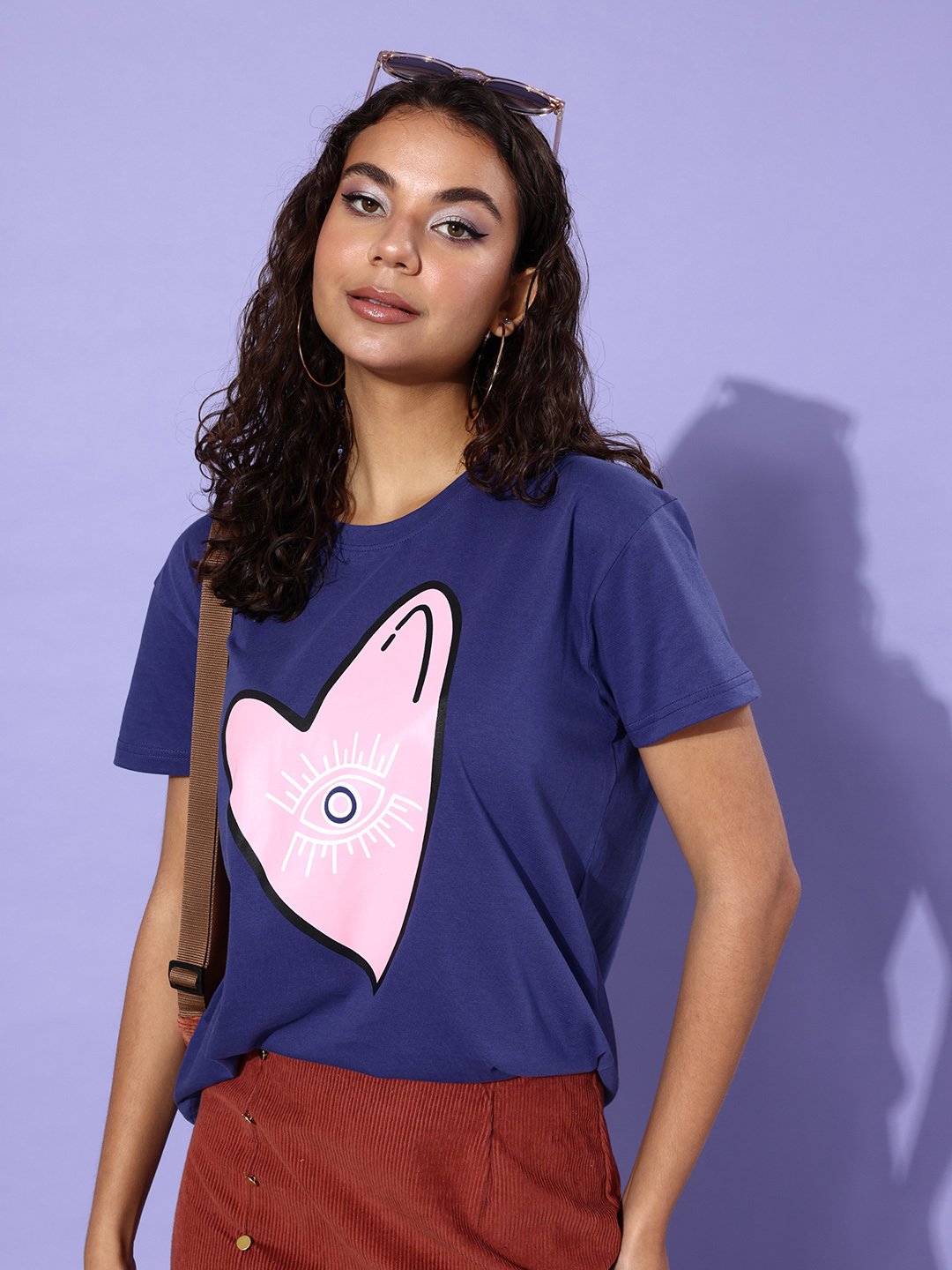 Womens Half Sleeve Round Neck Boxy Fit T-Shirts