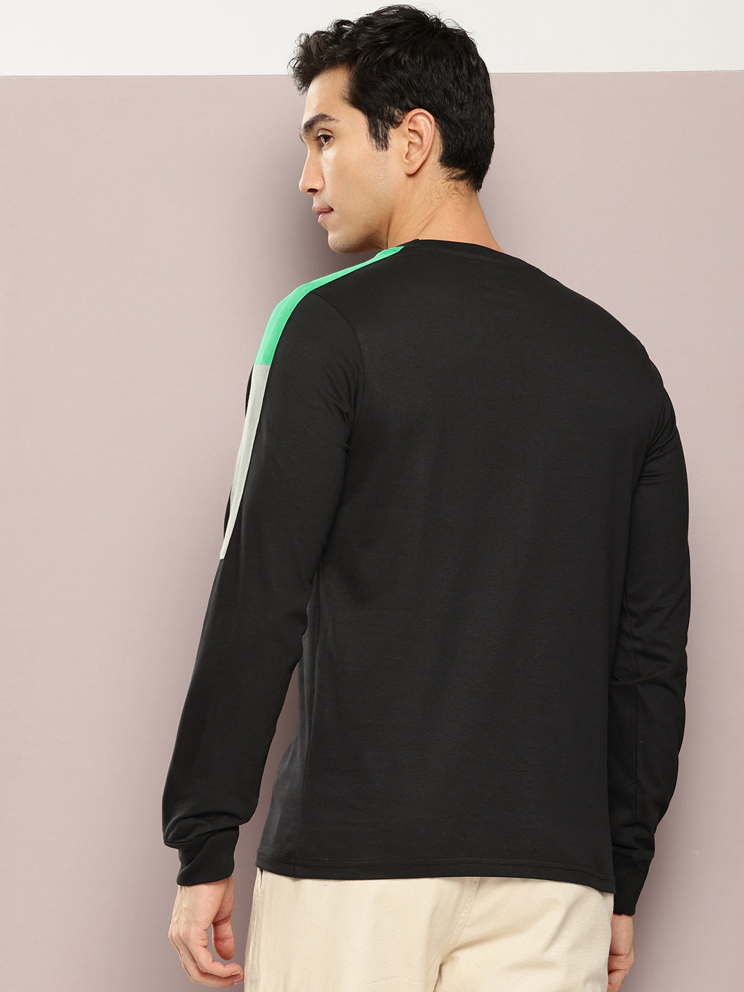Mens Full Sleeve Round Neck Solid Regular Fit Tshirts