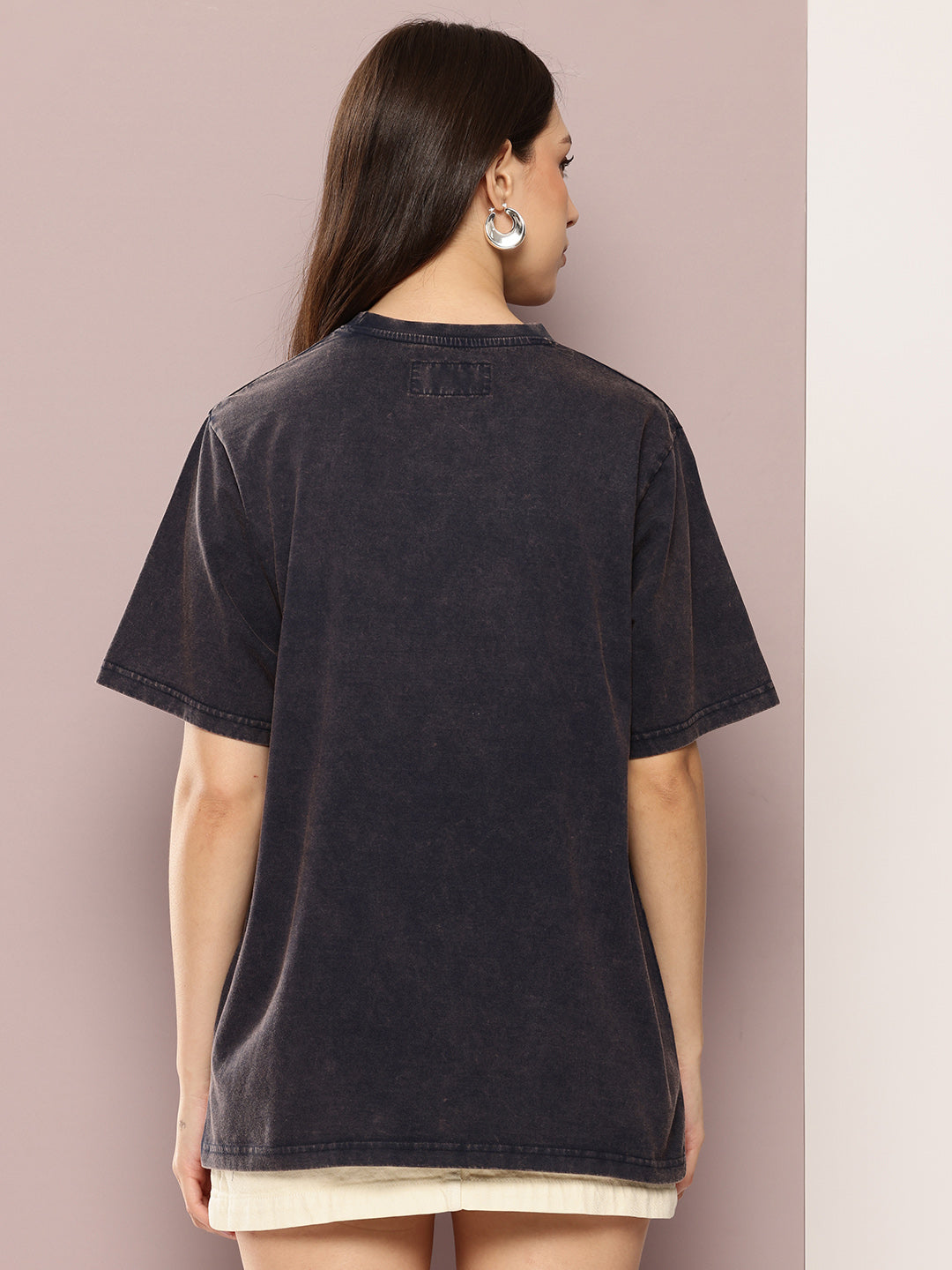 Womens Half Sleeve Round Neck Printed Oversized Fit Tshirts