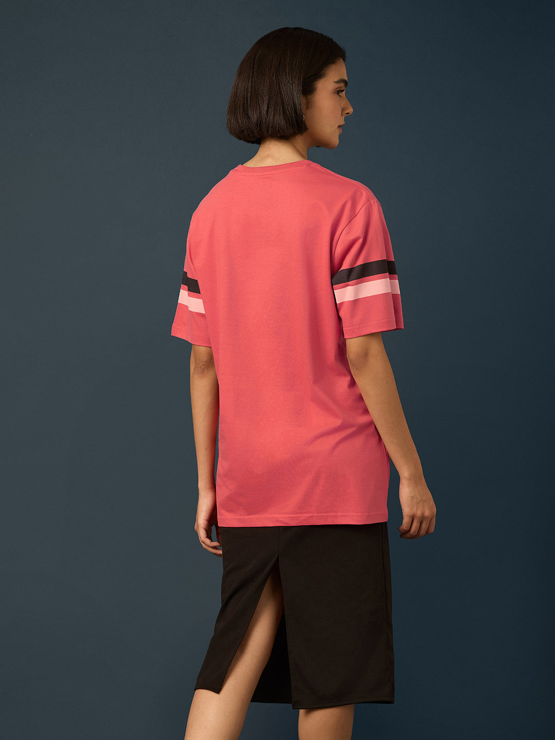Womens Short Sleeve Printed Oversized Fit Tshirt 