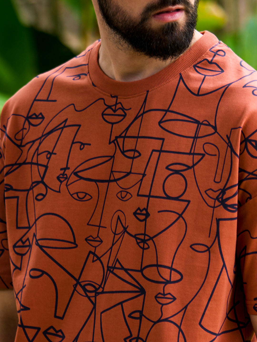 Mens Half Sleeve Drop Shoulder Printed Oversized Fit T-Shirts