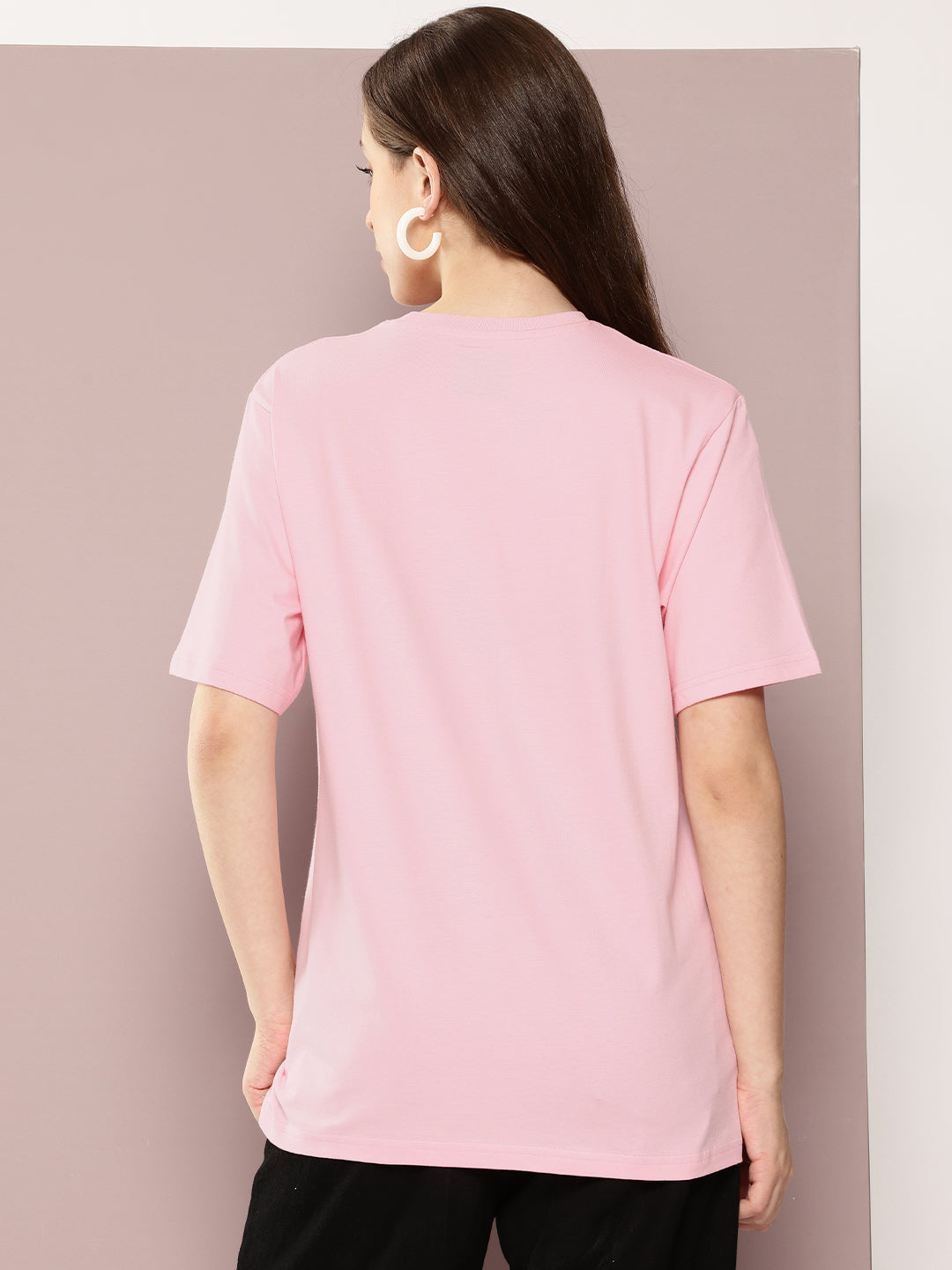 Womens Half Sleeve Round Neck Printed Oversized Fit Tshirts