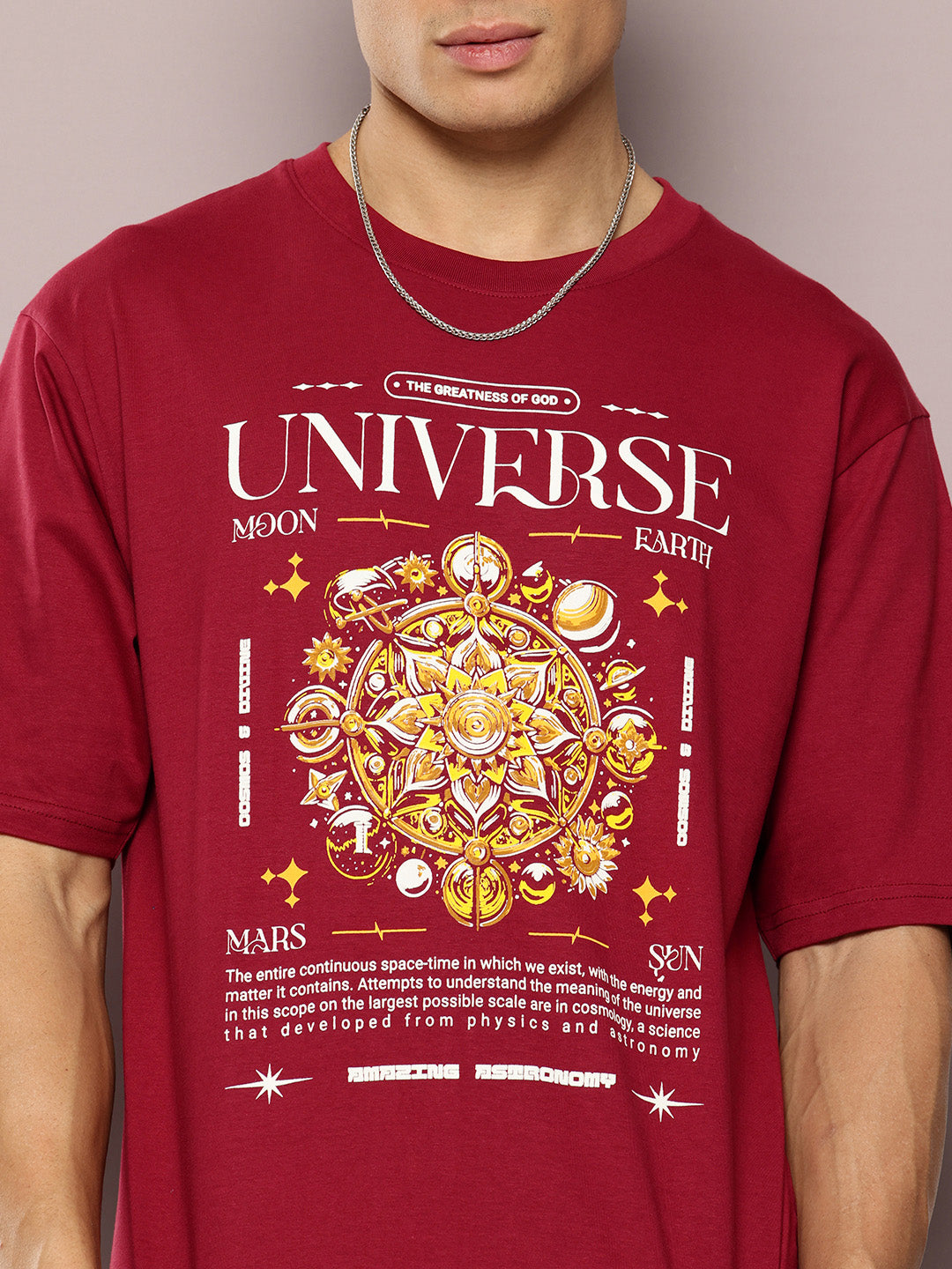 Mens Half Sleeve Round Neck Printed Oversized Fit Tshirts