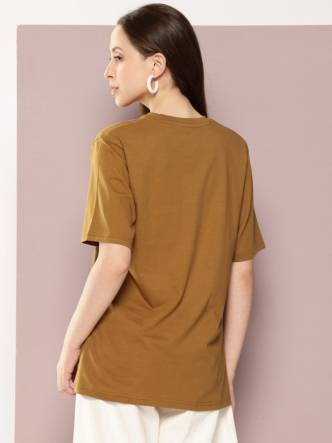 Womens Half Sleeve Round Neck Printed Oversized Fit Tshirts