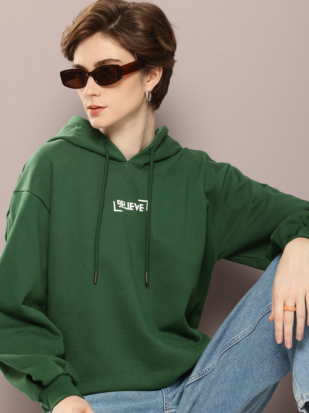 Womens Long Sleeve Oversized Hooded Sweatshirt