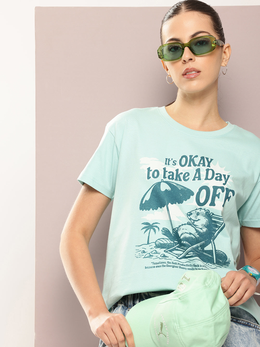 Womens Half Sleeve Round Neck Printed Boxy Fit Tshirts