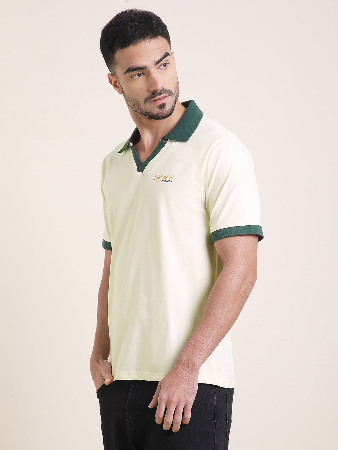 Mens Half Sleeve Polo Neck Back Printed Relaxed Fit Tshirts