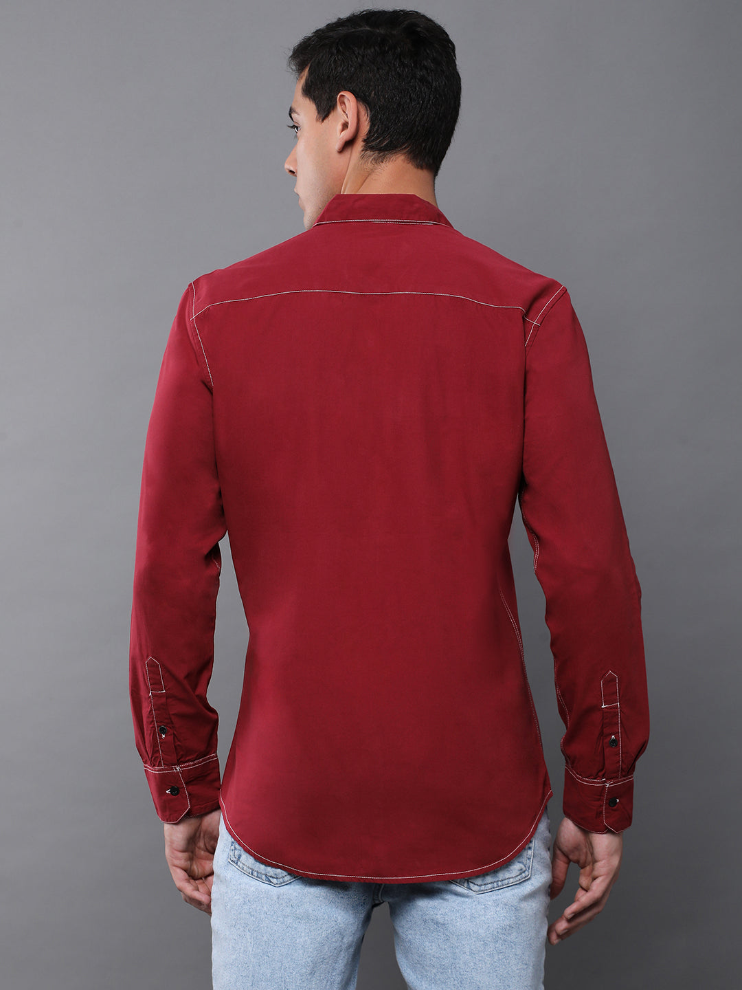 Men Plain Full Sleeve Casual Shirt With Pocket