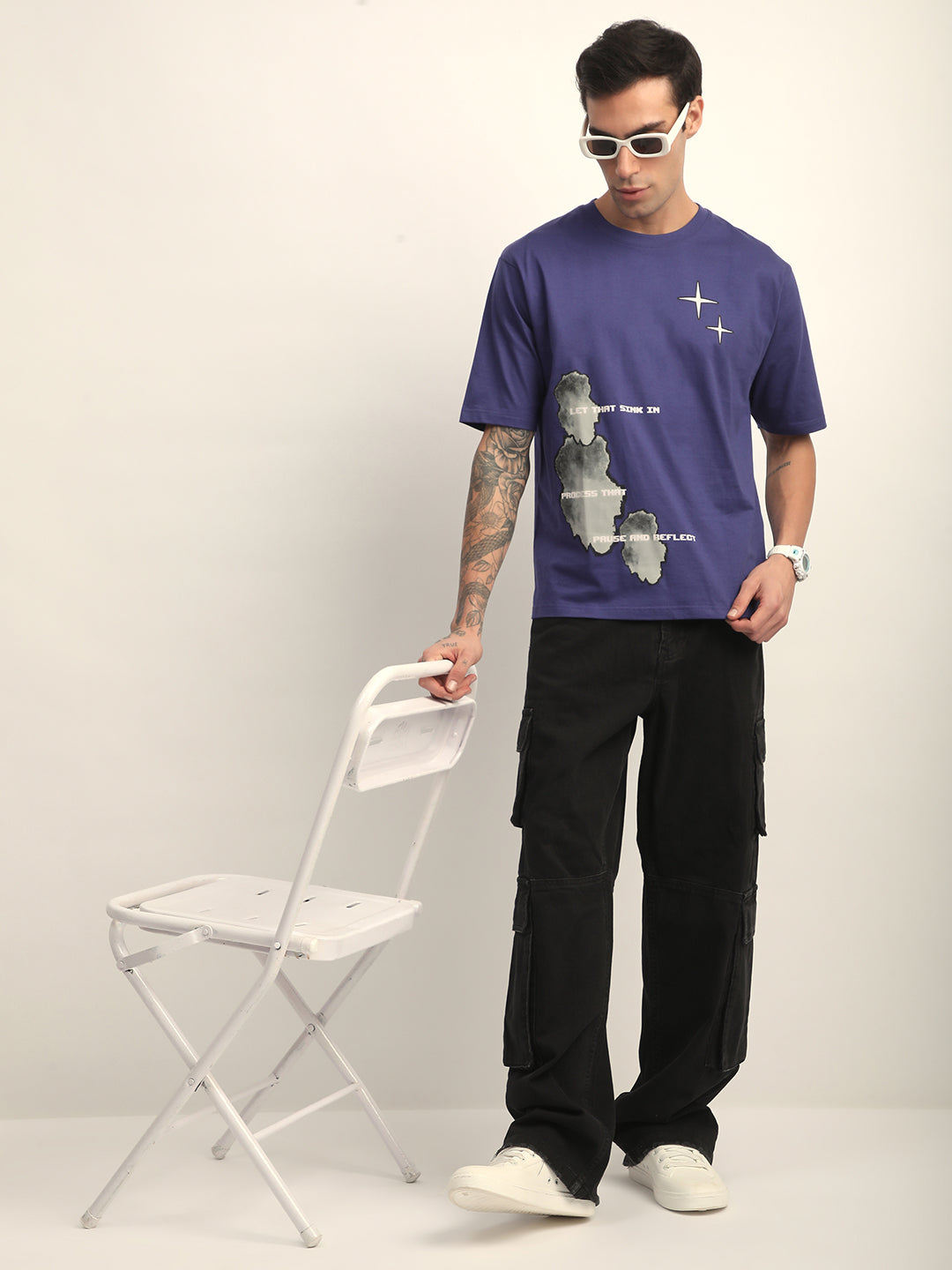 Mens Half Sleeve Round Neck Printed Oversized Fit Tshirts