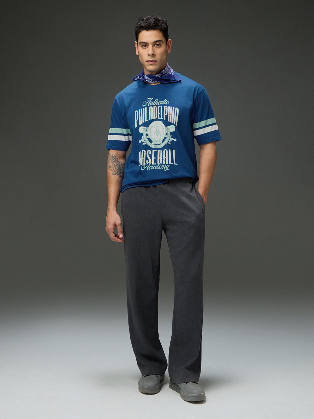 Mens Round Neck Half Sleeve Printed Oversized Fit Tshirt
