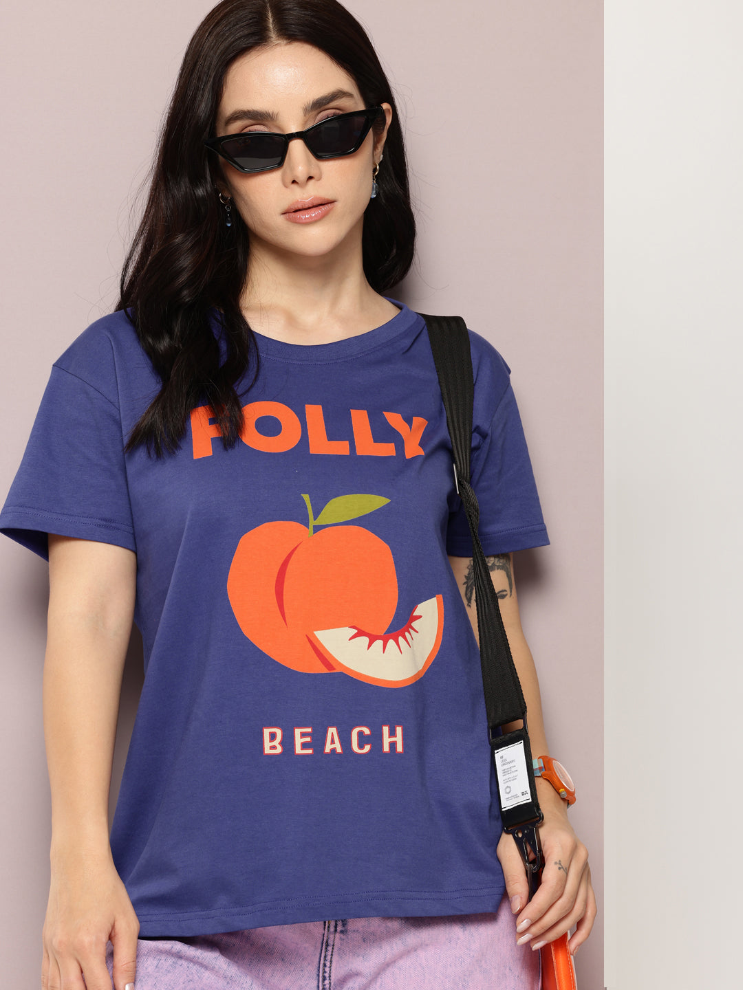 Womens Half Sleeve Round Neck Printed Boxy Fit Tshirts