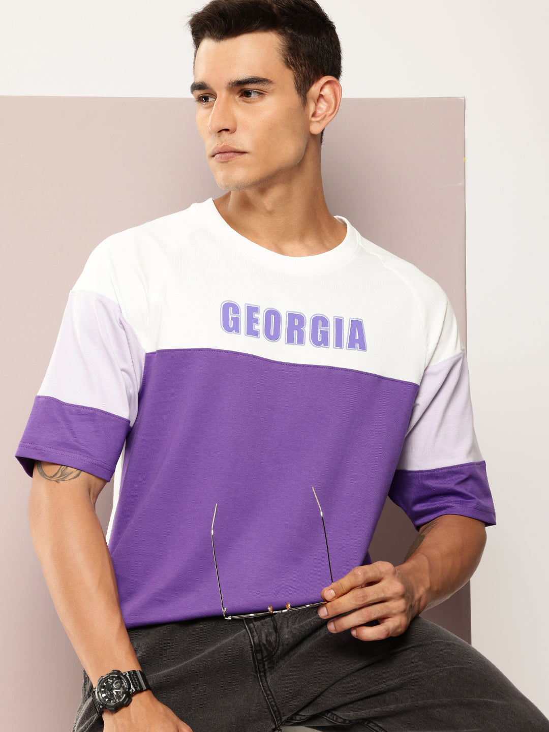 Mens Half Sleeve Round Neck Printed Oversized Fit Tshirts