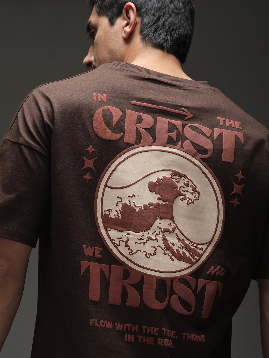 Mens Half Sleeve Drop Shoulder Printed Oversized Fit T-Shirts