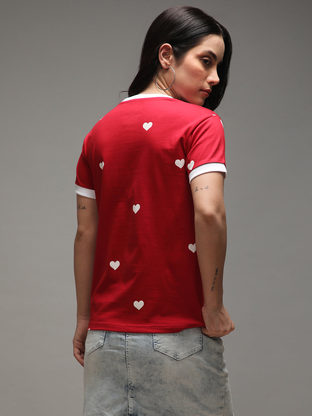 Womens Half Sleeve Round Neck Embroidery Regular Fit Tshirts