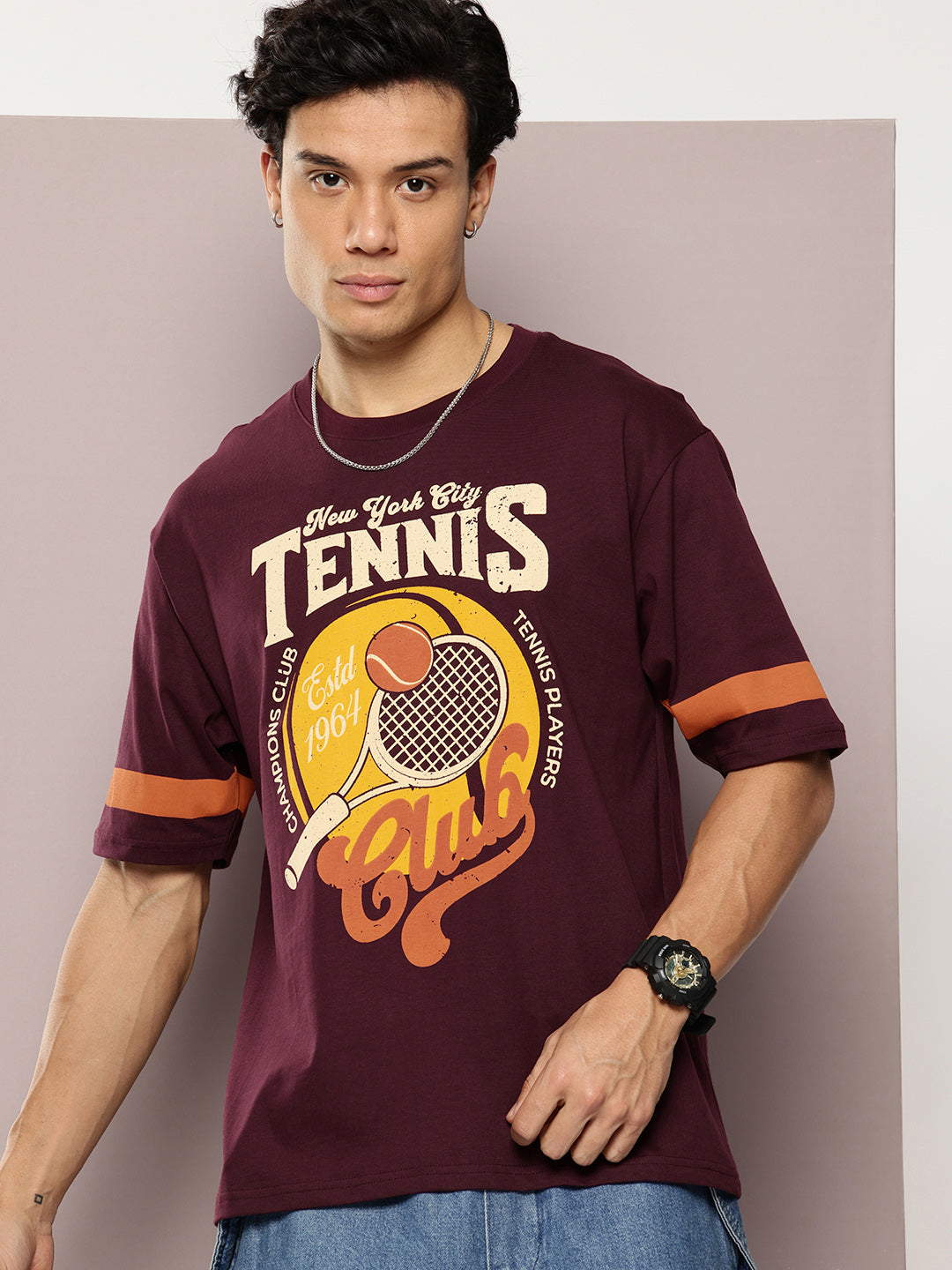 Mens Half Sleeve Round Neck Printed Oversized Fit Tshirts
