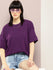 Womens Half Sleeve Round Neck Solid Oversized Fit Tshirts