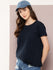 Womens Half Sleeve Round Neck Solid Boxy Fit Tshirts