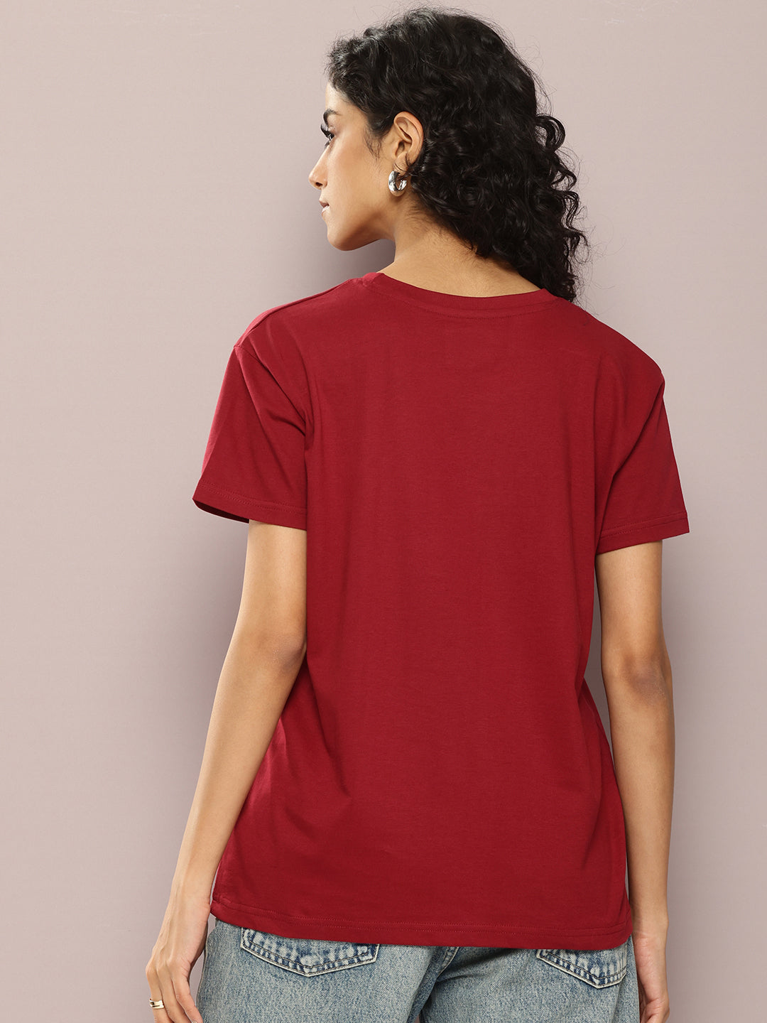 Womens Half Sleeve Round Neck Printed Boxy Fit Tshirts