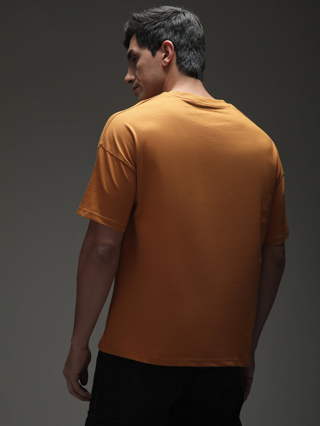 Mens Half Sleeve Drop Shoulder Printed Oversized Fit T-Shirts