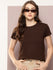 Womens Half Sleeve Round Neck Solid Regular Fit Tshirts