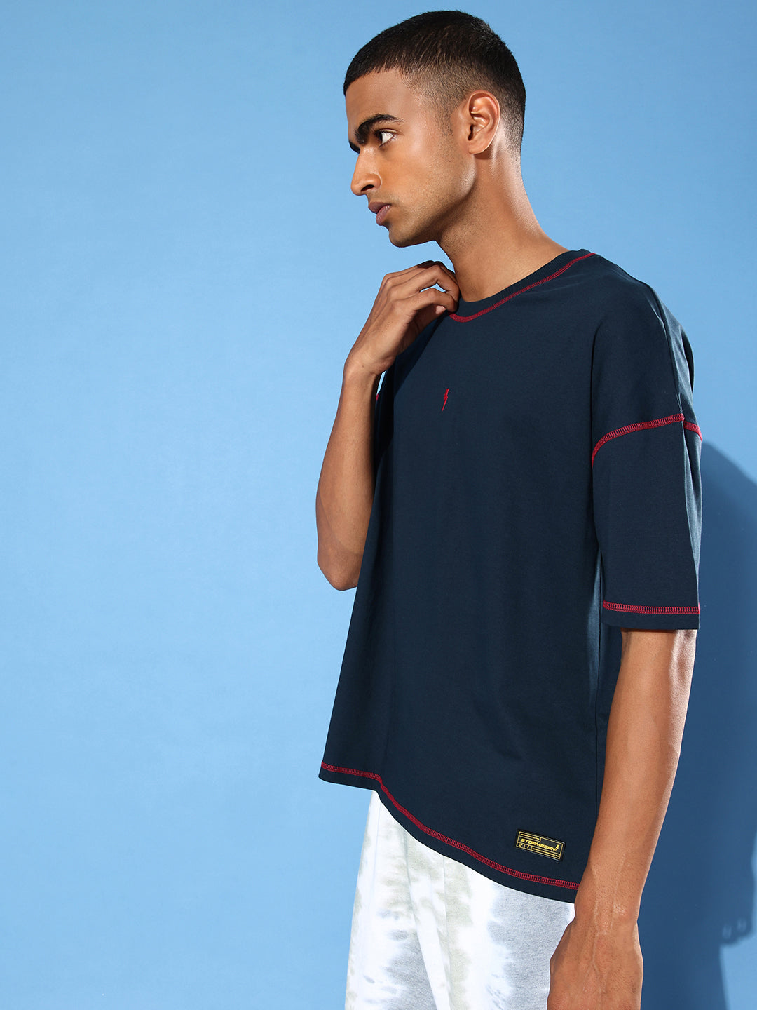 Mens Half Sleeve Drop Shoulder Plain Oversized Fit T-Shirts