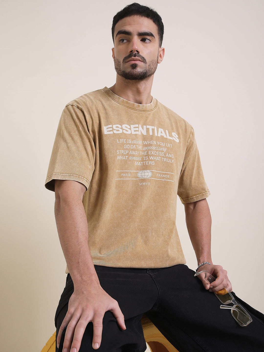 Mens Half Sleeve Round Neck Printed Oversized Fit Tshirts