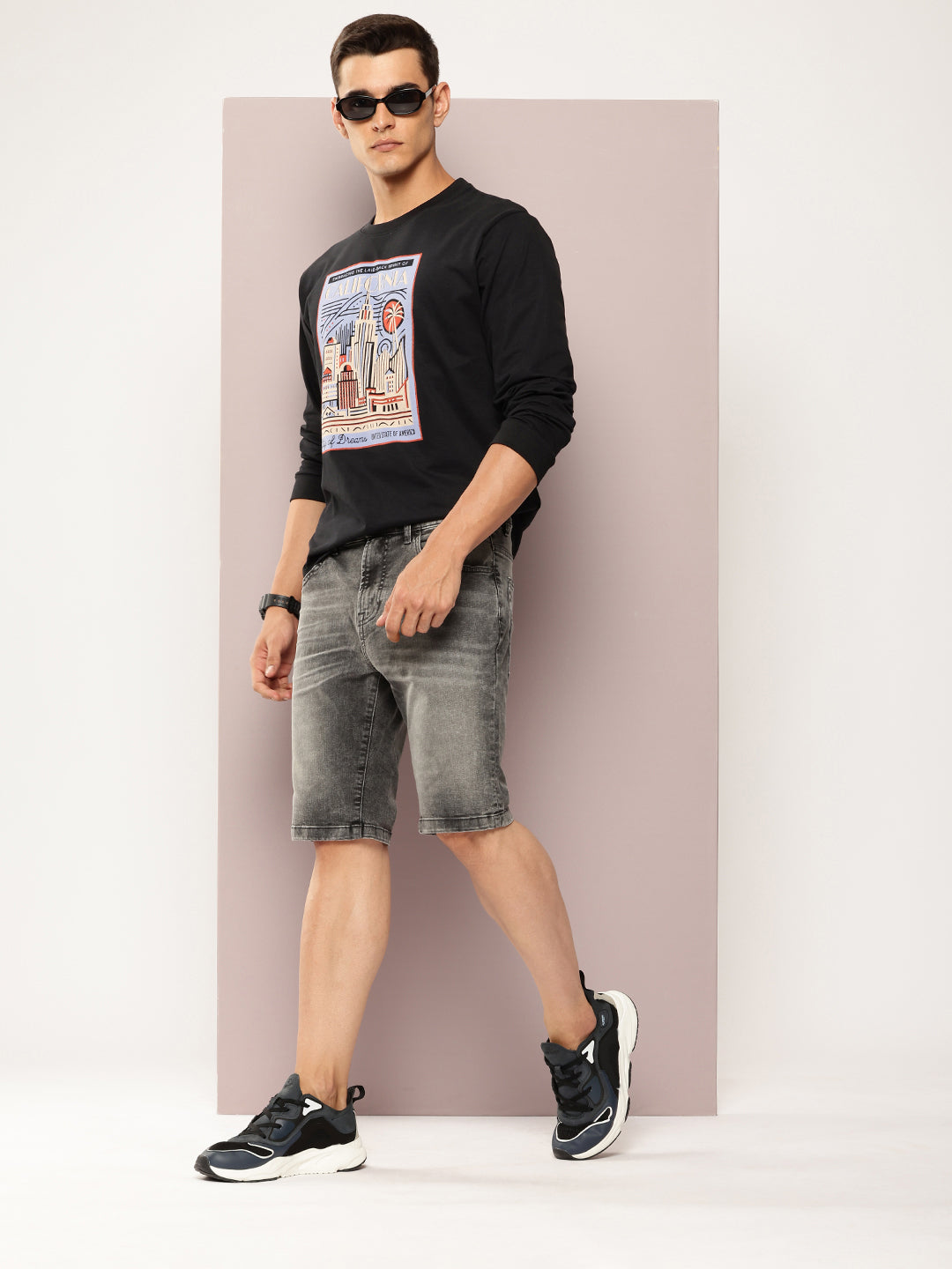 Mens Full Sleeve Round Neck Printed Oversized Fit Tshirts