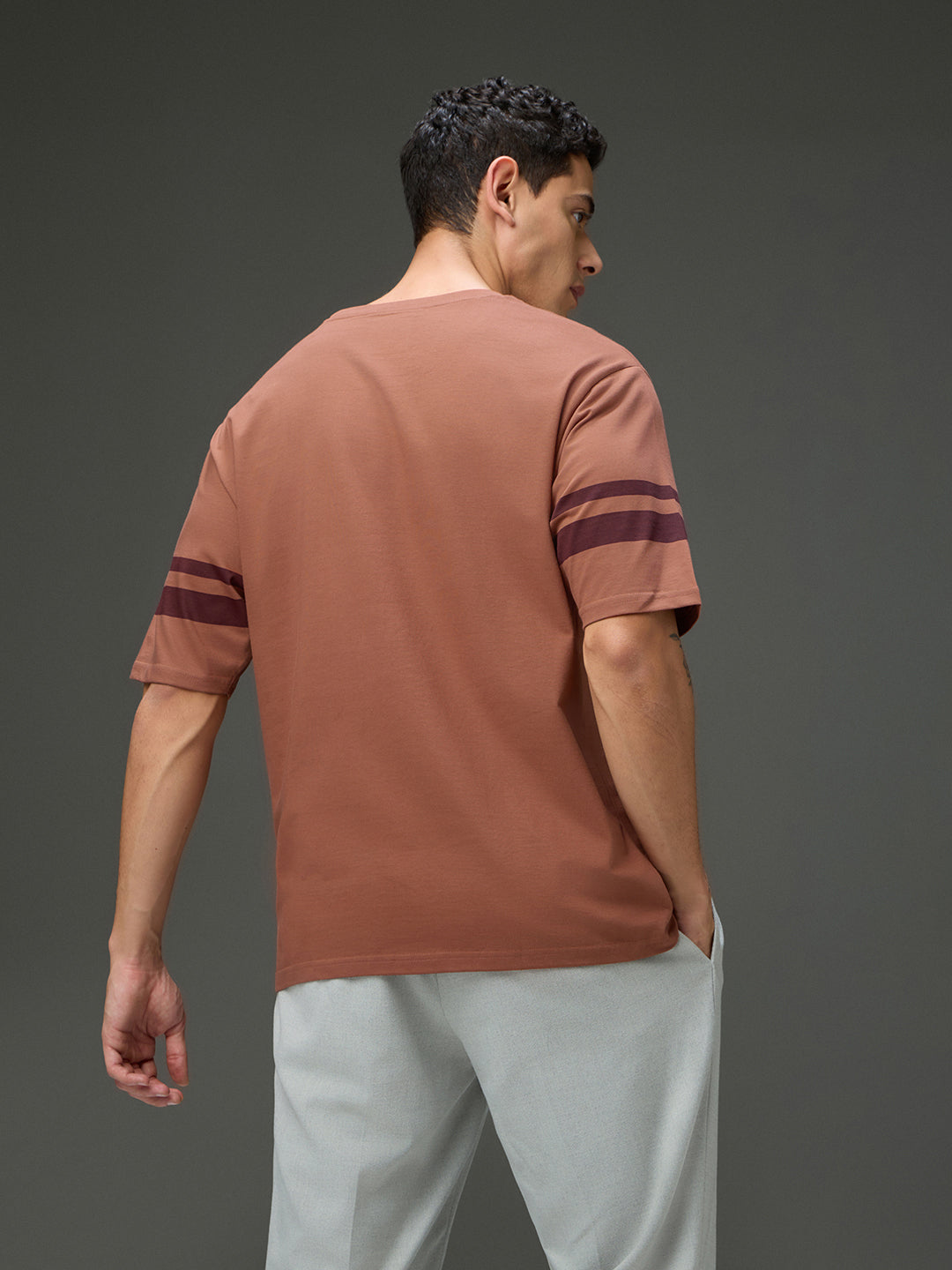 Mens Round Neck Half Sleeve Printed Oversized Fit Tshirt