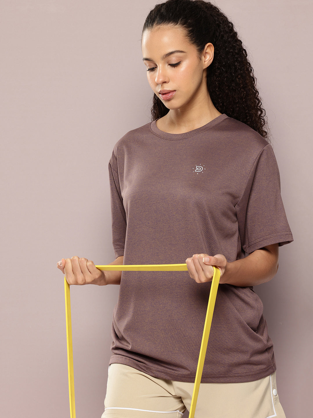 Womens Half Sleeve Round Neck Solid Oversized Fit Tshirts