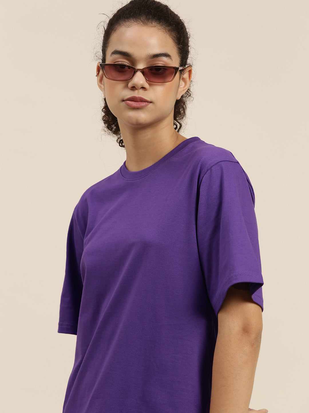 Womens Half Sleeve Round Neck Oversized Fit T-Shirts