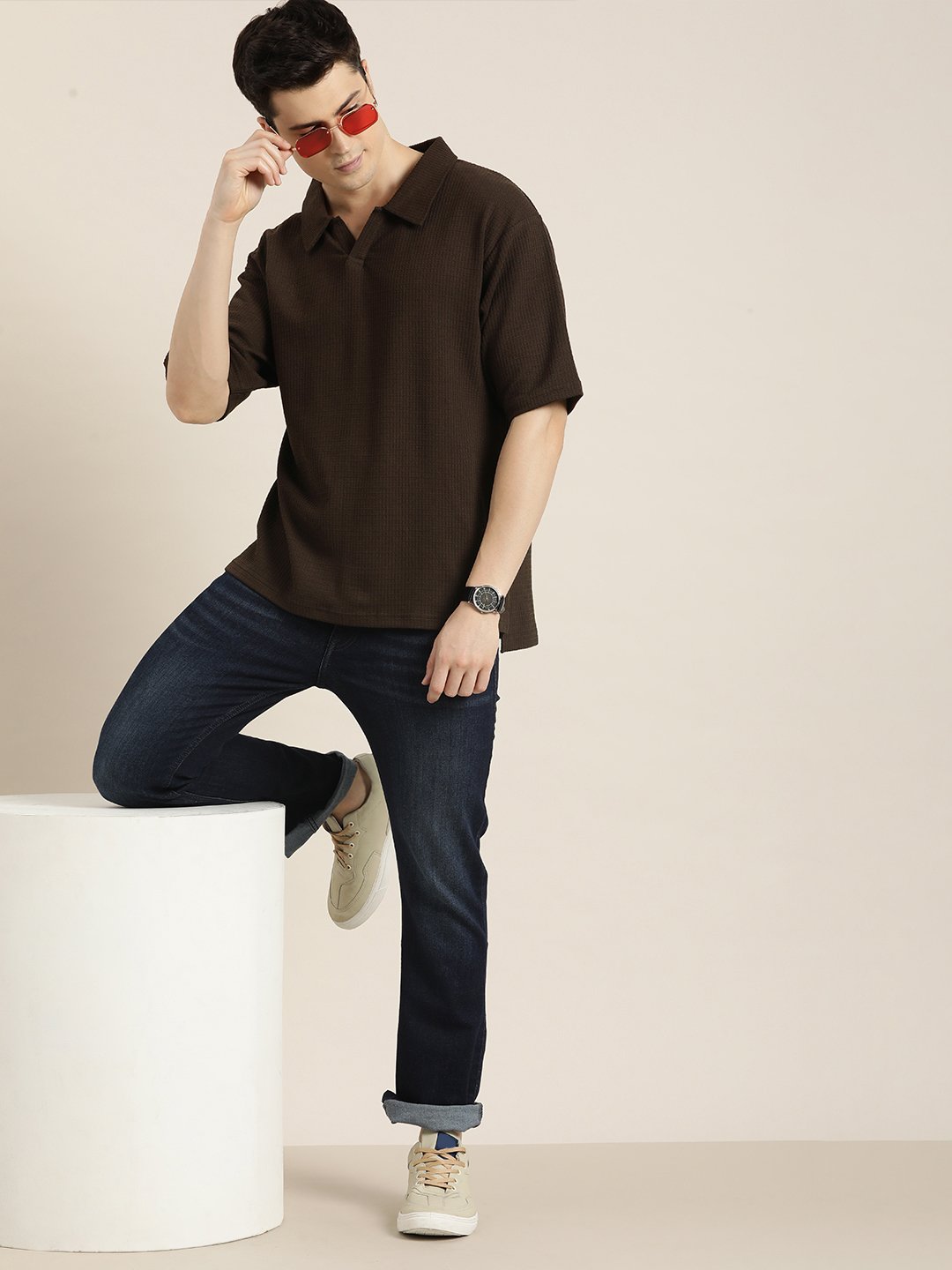 Mens Short Sleeve Polo Oversized Fit Polo T-Shirt