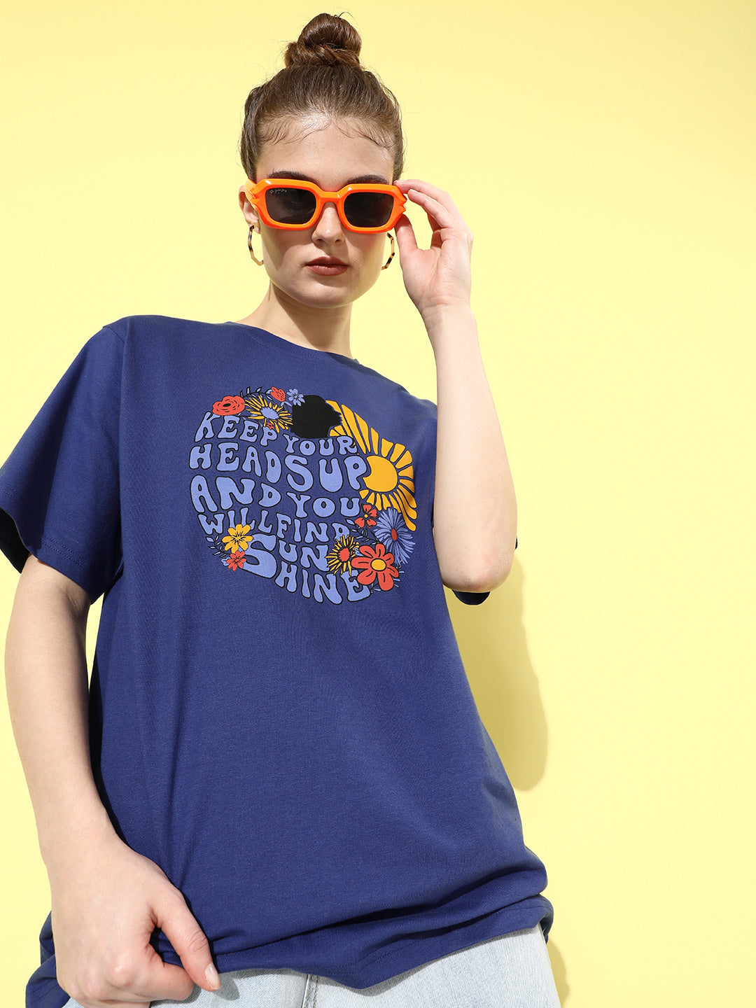 Womens Half Sleeve Round Neck Oversized Fit T-Shirts
