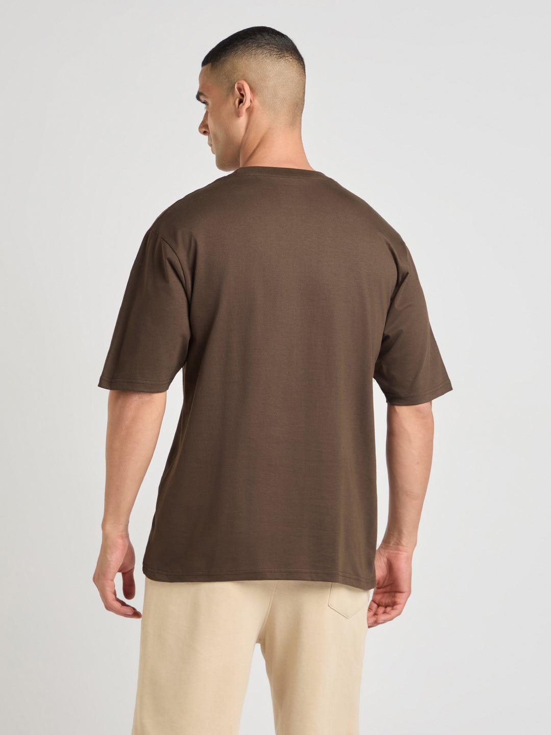 Mens Puff Printed Oversized Half Sleeve Round Neck Tshirt