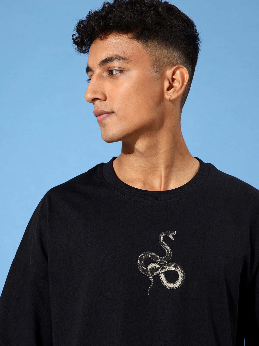 Mens Half Sleeve Drop Shoulder Printed Oversized Fit T-Shirts