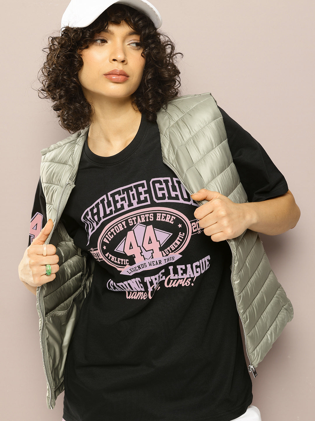 Womens Half Sleeve Round Neck Printed Oversized Fit Tshirts