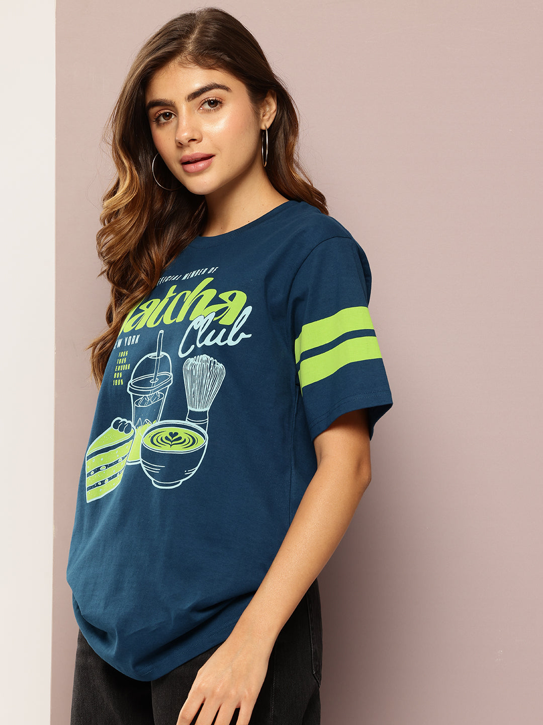 Womens Short Sleeve Printed Oversized Fit Tshirt