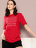 Womens Short Sleeve Embroidery Oversized Fit Tshirt