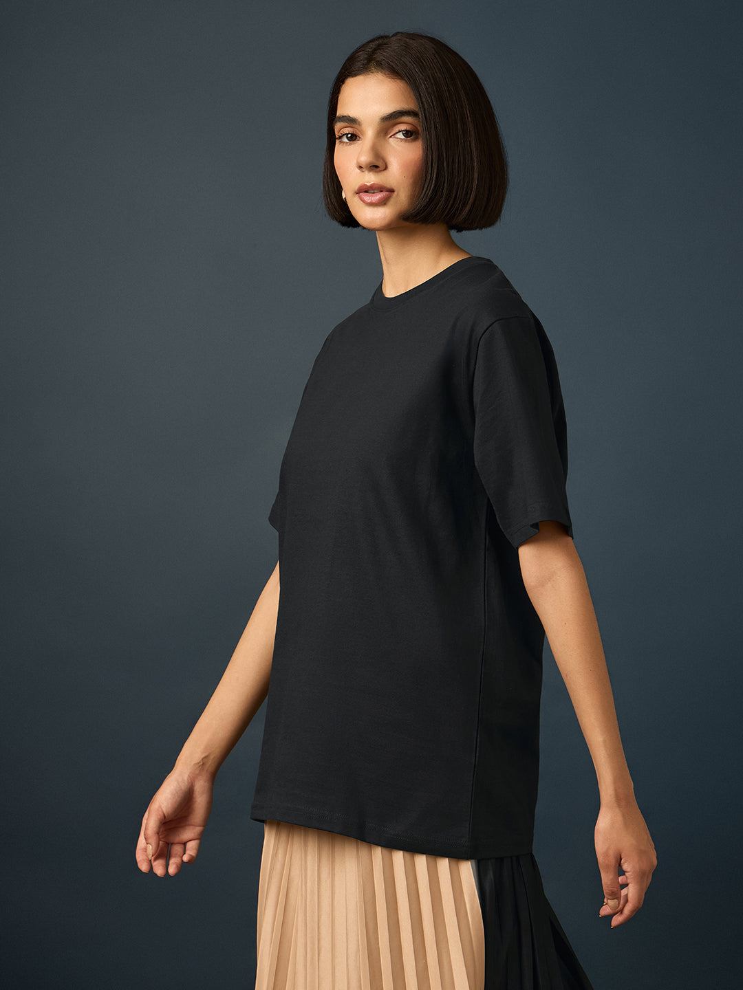 Womens Short Sleeve Printed Oversized Fit Tshirt 