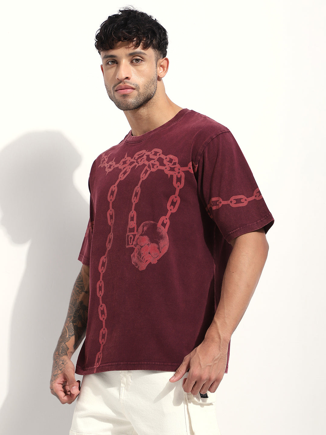 Mens Half Sleeve Round Neck Printed Oversized Fit Tshirts