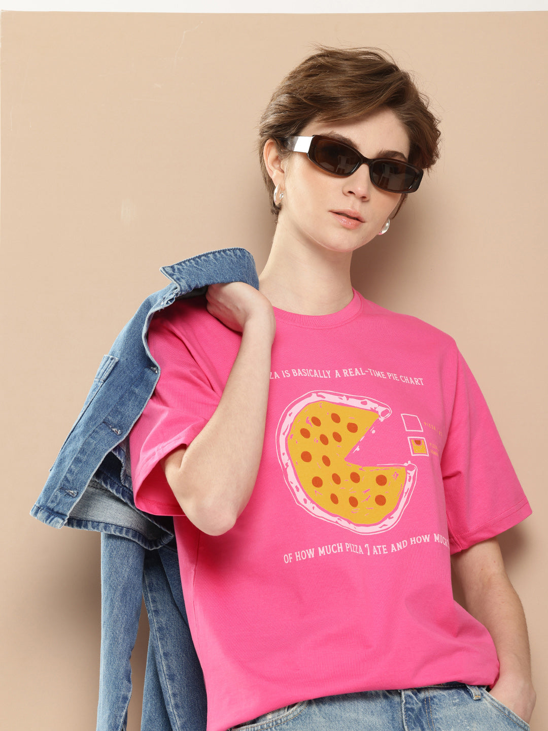 Womens Half Sleeve Round Neck Printed Oversized Fit Tshirts