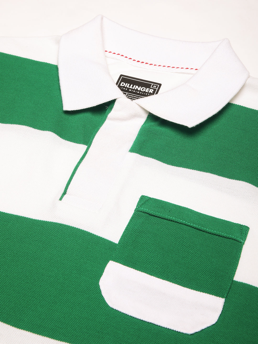 Mens Full Sleeve Polo Neck All-Over Striped Regular Fit Tshirts