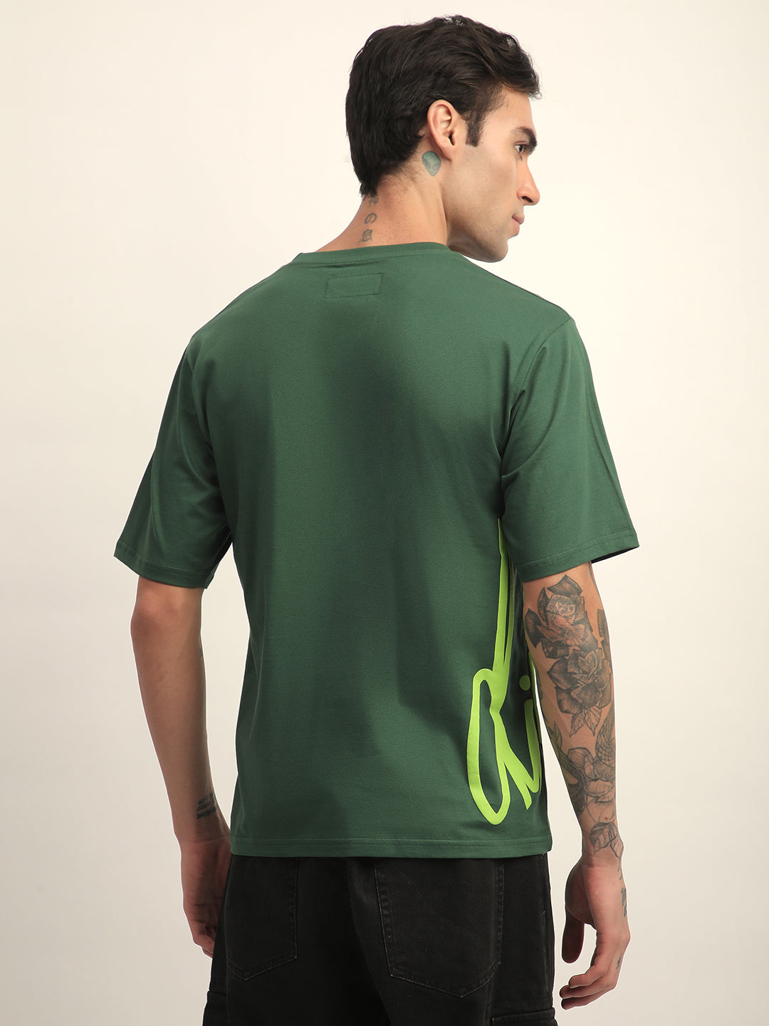 Mens Half Sleeve Round Neck Printed Oversized Fit Tshirts